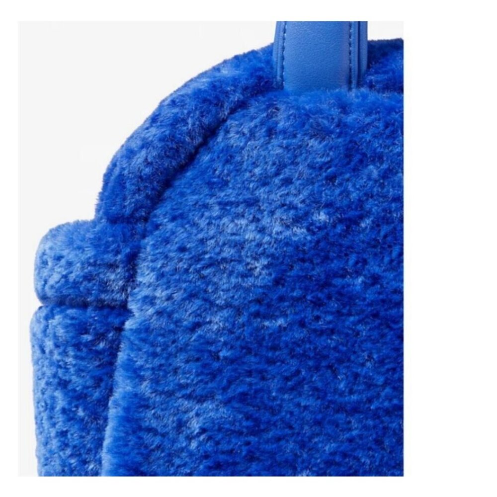 KATE SPADE NY Apres Chic faux-fur shearling small satchel crossbody bag -BLUE - Picture 13 of 16